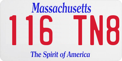 MA license plate 116TN8