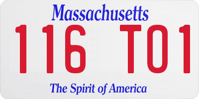 MA license plate 116TO1