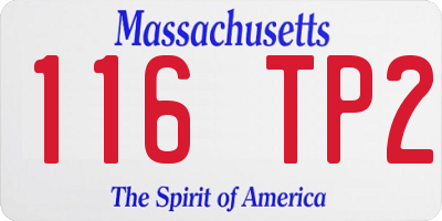 MA license plate 116TP2