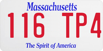 MA license plate 116TP4