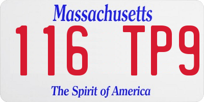 MA license plate 116TP9