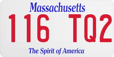 MA license plate 116TQ2