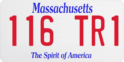 MA license plate 116TR1