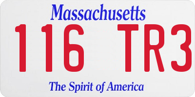 MA license plate 116TR3