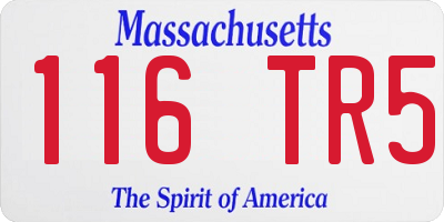 MA license plate 116TR5