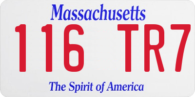 MA license plate 116TR7