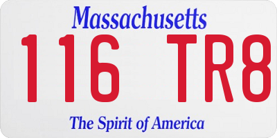 MA license plate 116TR8