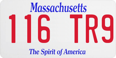 MA license plate 116TR9