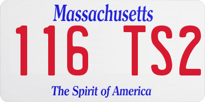 MA license plate 116TS2