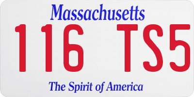 MA license plate 116TS5