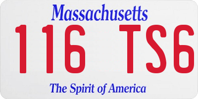 MA license plate 116TS6