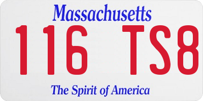 MA license plate 116TS8