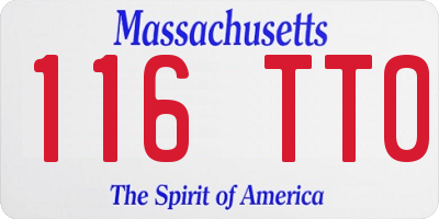 MA license plate 116TT0