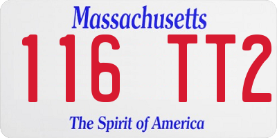 MA license plate 116TT2