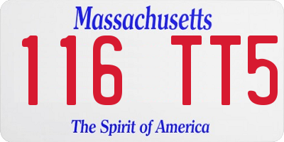 MA license plate 116TT5