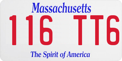 MA license plate 116TT6