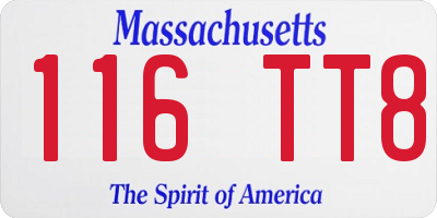 MA license plate 116TT8