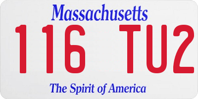 MA license plate 116TU2