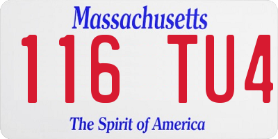 MA license plate 116TU4
