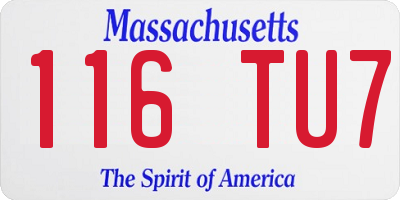 MA license plate 116TU7