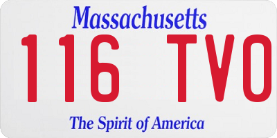 MA license plate 116TV0