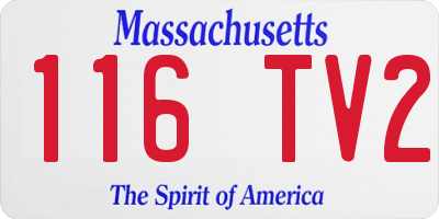 MA license plate 116TV2