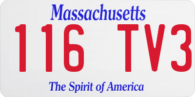 MA license plate 116TV3
