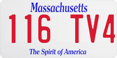 MA license plate 116TV4