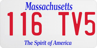 MA license plate 116TV5