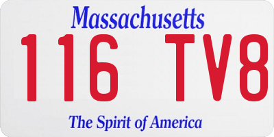 MA license plate 116TV8
