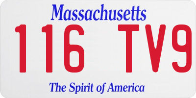 MA license plate 116TV9