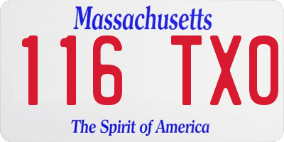 MA license plate 116TX0
