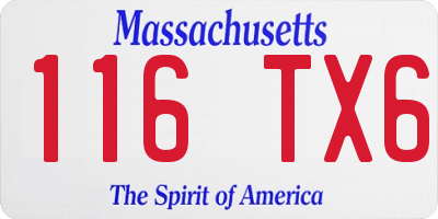 MA license plate 116TX6
