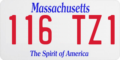 MA license plate 116TZ1