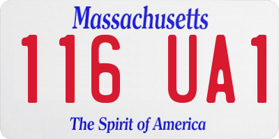 MA license plate 116UA1