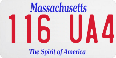 MA license plate 116UA4