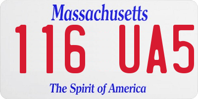 MA license plate 116UA5