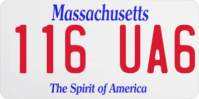 MA license plate 116UA6