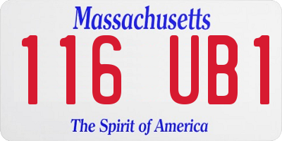MA license plate 116UB1