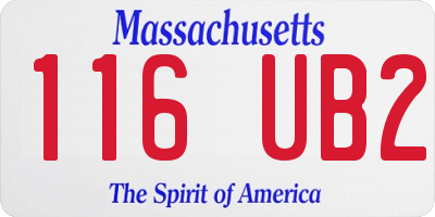 MA license plate 116UB2