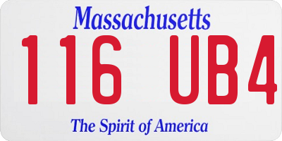 MA license plate 116UB4