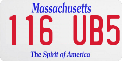 MA license plate 116UB5