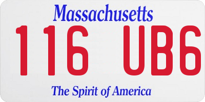 MA license plate 116UB6