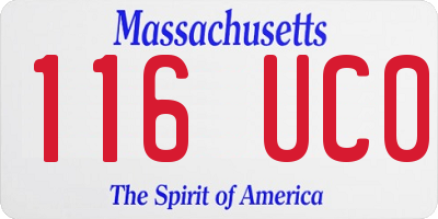 MA license plate 116UC0