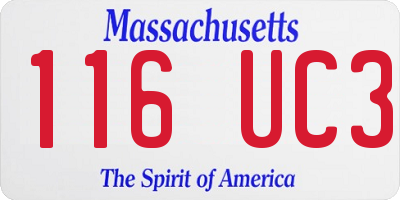 MA license plate 116UC3