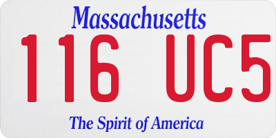 MA license plate 116UC5