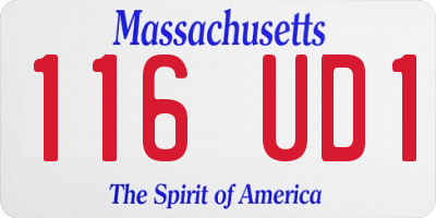 MA license plate 116UD1