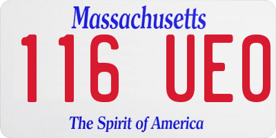 MA license plate 116UE0