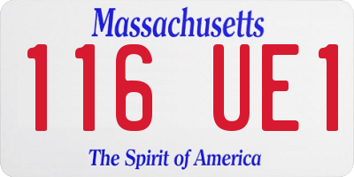 MA license plate 116UE1