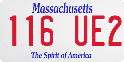 MA license plate 116UE2